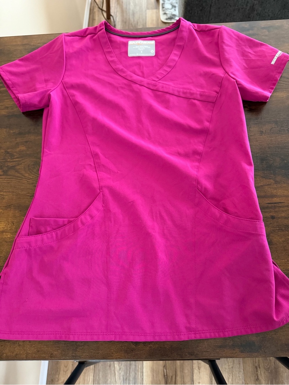 Skechers Women's Magenta V-Neck Scrub Top